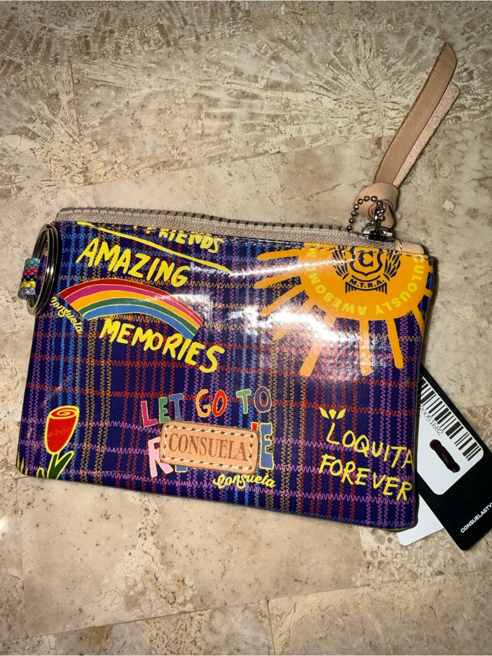 NWT Consuela Purple Plaid joy pouch
